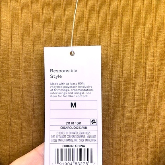 Wild Fable - NWT Ribbed Brown Tie Short Sleeve Bodysuit Size Medium - Picture 10 of 16